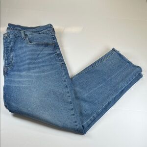 Old Navy Classic Button Fly Denim Jeans with Frayed Hem Extra High Rise Sz 18